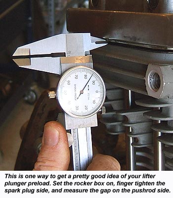 Measuring approximate lifter plunger preload at the rocker box